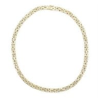 14 Kt Yellow Gold Byzantine Link Necklace