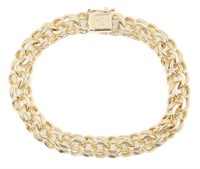 14 Kt Double Row Fancy Link Bracelet