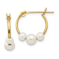 14 kt Fresh Water Pearl Hoop Earrings