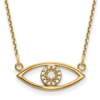 14 Kt Diamond Evil Eye Necklace