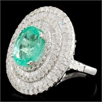 4.58ct Emerald & 3.22ctw Diam Ring in 18K Gold