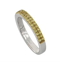 0.45ctw Yellow Sapphire Band Ring in 14K WG