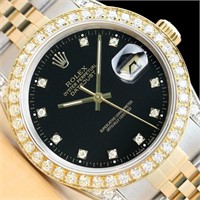Rolex Men Datejust 2 Ct Diamond Watch