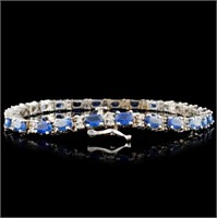 9.87ct Sapphire & 0.92ct Diamond Bracelet, 14K WG