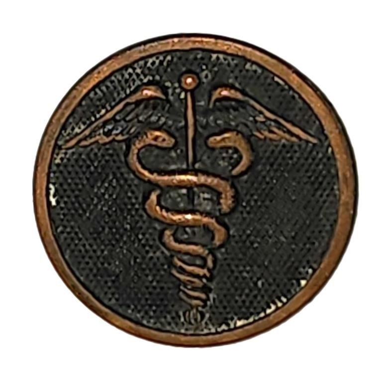 antique screw back medical medical insignia