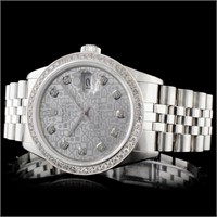 Diamond 36MM Rolex DateJust SS Watch