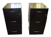 pair 3 drawer steel file cabinets