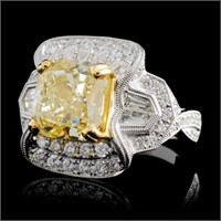 6.30ctw Fancy Color Diamond Ring in 18K WG