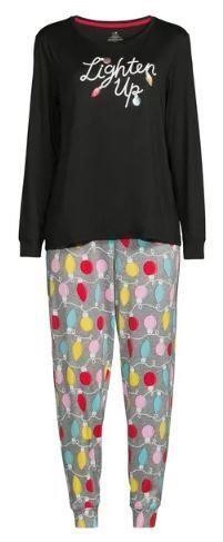 Women's Plus Long Pajama Set, 2-Piece size M
