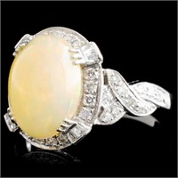 Opal & Diamond Ring in 18K Gold (2.14ct & 0.48ctw)