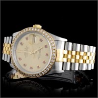 36MM Rolex DateJust watch 1.50ct diamond in YG/SS