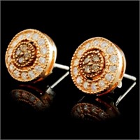 Fancy Diamond Earrings: 14K Gold, 0.40ctw