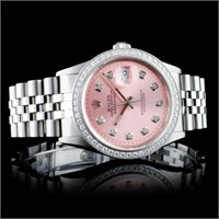 Diamond 36MM Rolex DateJust SS Watch