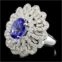 2.27ct Tanzanite & 2.14ct Diam Ring in 18K WG