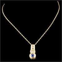 0.47ct Tanzanite & 0.25ctw Diam Pendant in 14K Gol