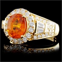 18K Gold Sapphire 2.54ct & Diamond Ring 1.15ctw