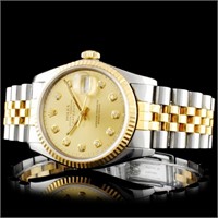 36mm Rolex DateJust Diamond Watch YG/SS