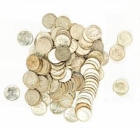 Coin 100 Silver Roosevelt Dimes-F-BU