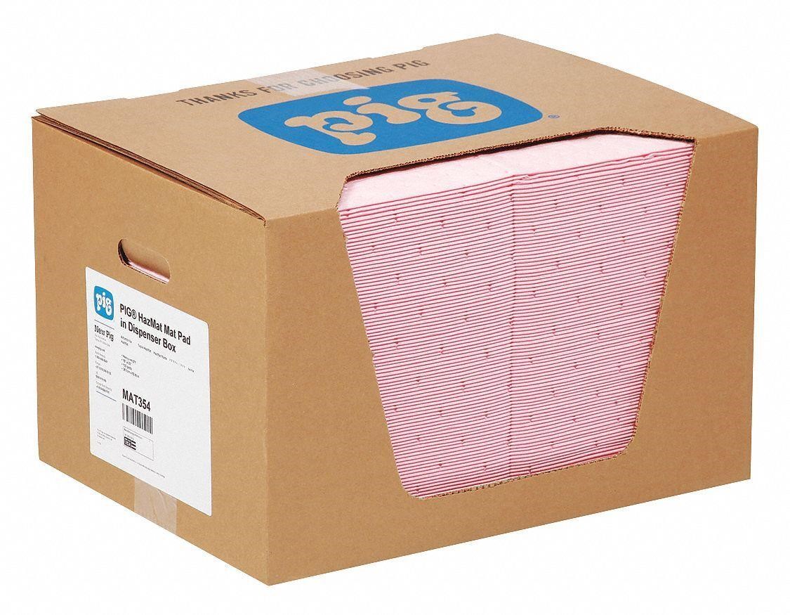 $196  PIG Absorb Mat Pad: 28oz  22gal  100PK  Pink