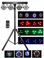 MUSYSIC LED RGB Dj Light with Stand, 4 Par Powerho