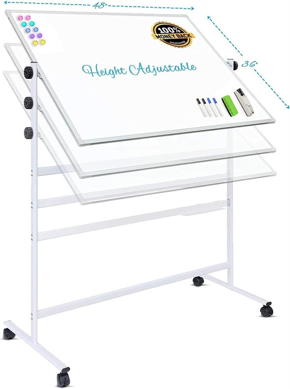 VISTECH 48x36 Mobile Whiteboard  Double Sided