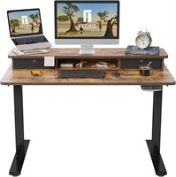 $245  FEZIBO Electric Desk  40x24in  Rustic Brown