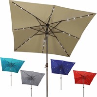$109  Blissun LED Solar Patio Umbrella  Tan