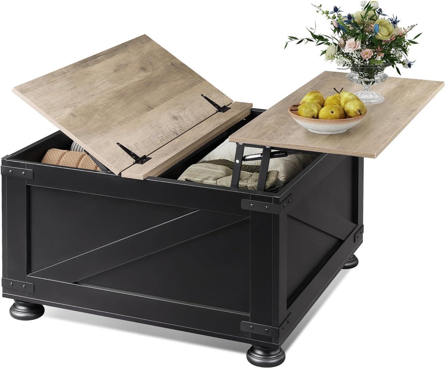$190  WLIVE Coffee Table  Lift Top  Black/Grey