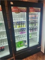 Coke Glass 2 Sliding Dr S/C Beverage Refrigerator