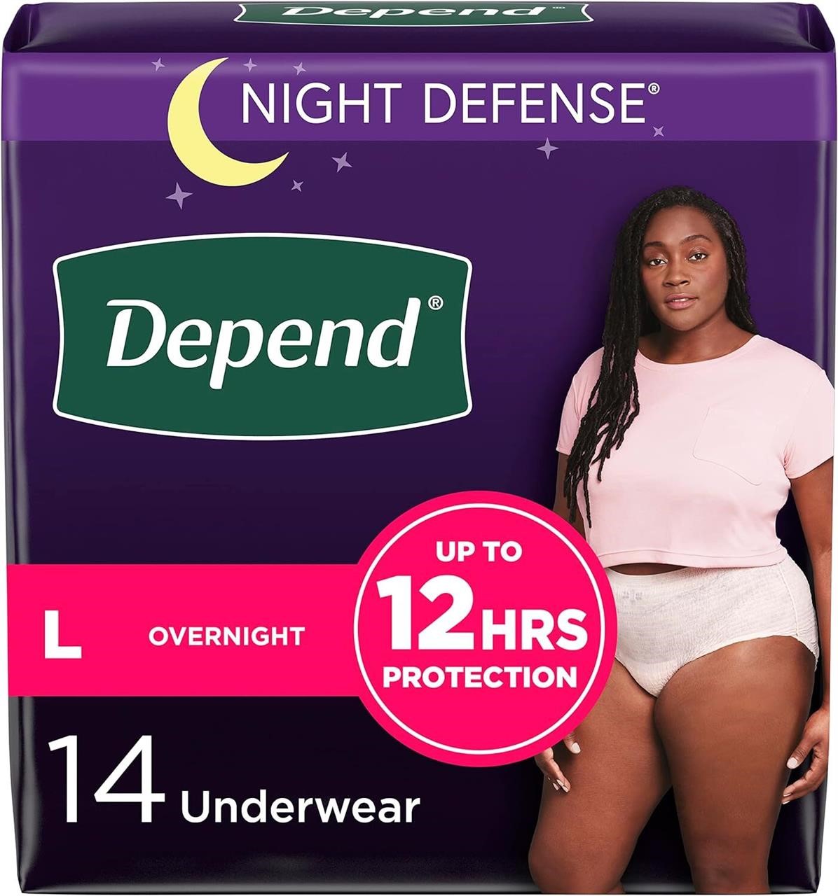 $45  Depend Night Defense Underwear  Large  14ct