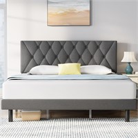 $170  Molblly Queen Bed Frame  Dark Grey