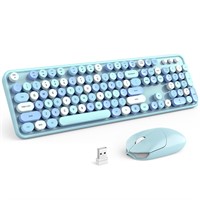KNOWSQT Wireless Keyboard and Mouse Combo, Blue 10