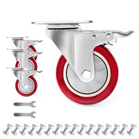 $29  D&L 4 Swivel Casters  1800lbs  Set of 4  Red