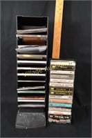 CD RACK AND CASSETTES