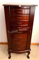 JEWELRY ARMOIRE WITH NECKLACES NOTE CONDITION
