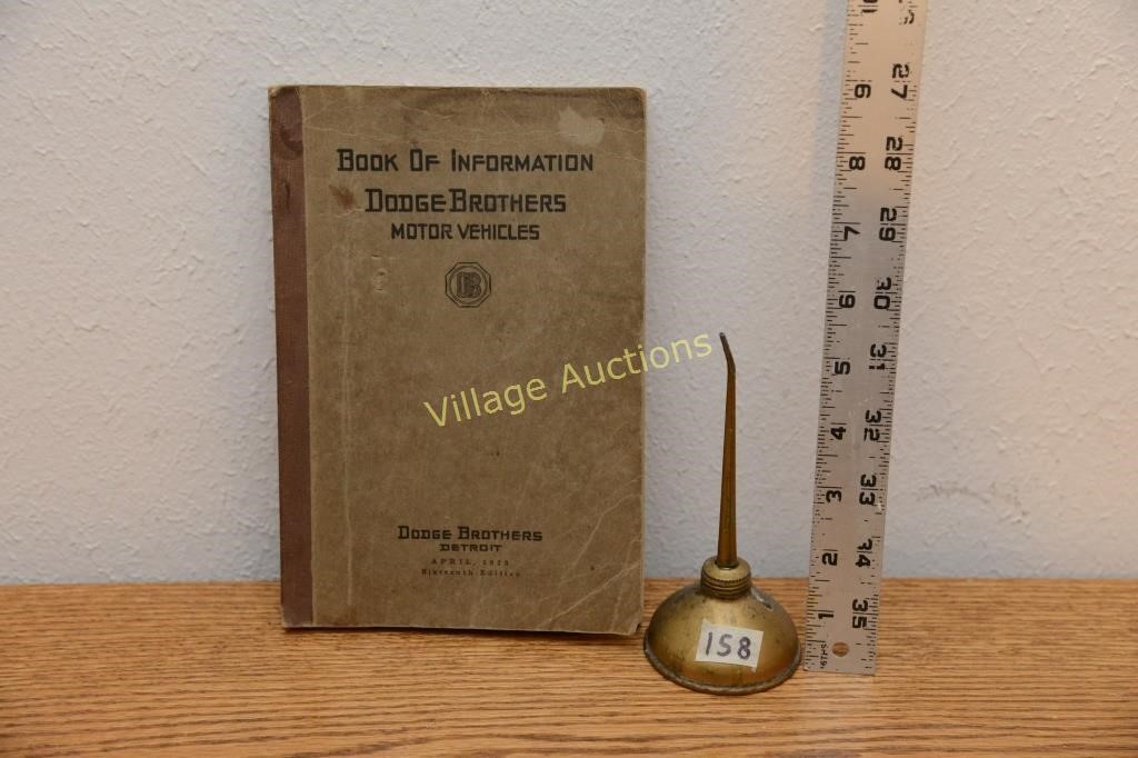 ANTIQUE DODGE BROTHERS MANUAL AND  OIL CAN
