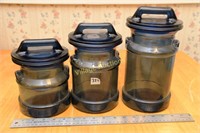 BLUE GLASS STORAGE CANISTERS