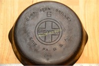 GRISWOLD #6 CAST IRON FRYING PAN