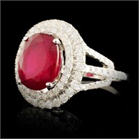 14K Gold Ring with 5.57ct Ruby and 1.49ctw Diam