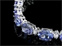14k Bracelet: 14ct Tanzanite & 1ct Diamond