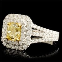 1.37ctw Fancy Diamond Ring in 18K Gold