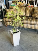 clay planter w/ artificial plant - 19" tall