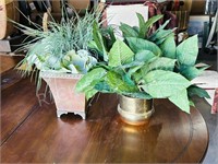 2 artificial potted plants - approx 22" h