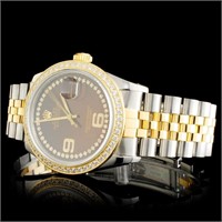 Diamond Rolex YG/SS DateJust Watch