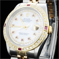 36MM Rolex DateJust Watch with YG/SS & Diamond