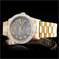 Diamond Rolex Day-Date 18K Yellow Gold Watch