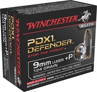 Winchester Ammo S9MMPDB Defender  9mm Luger P 124