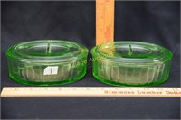 URANIUM GLASS REFRIGERATOR DISHES WITH LID