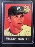 MICKEY MANTLE BALLANTINE ALE CARD PRINTED A