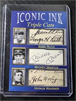 ICONIC INK BABE RUTH MICKEY MANTLE HONUS WAG